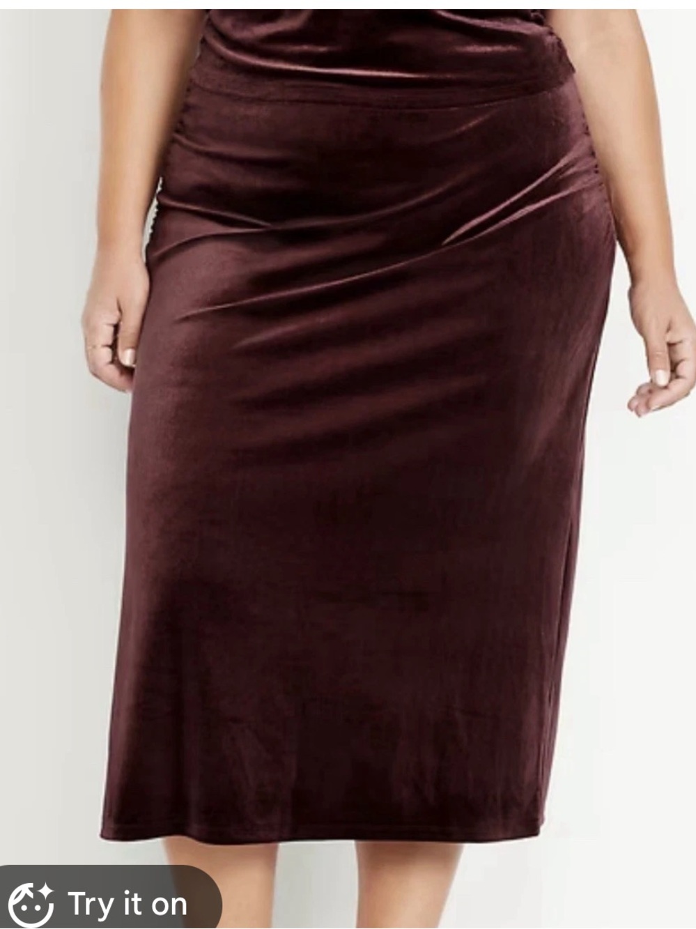 TWO NEW WITH TAGS Old Navy Velvet-like  Midi Skirts in Burgundy and Black